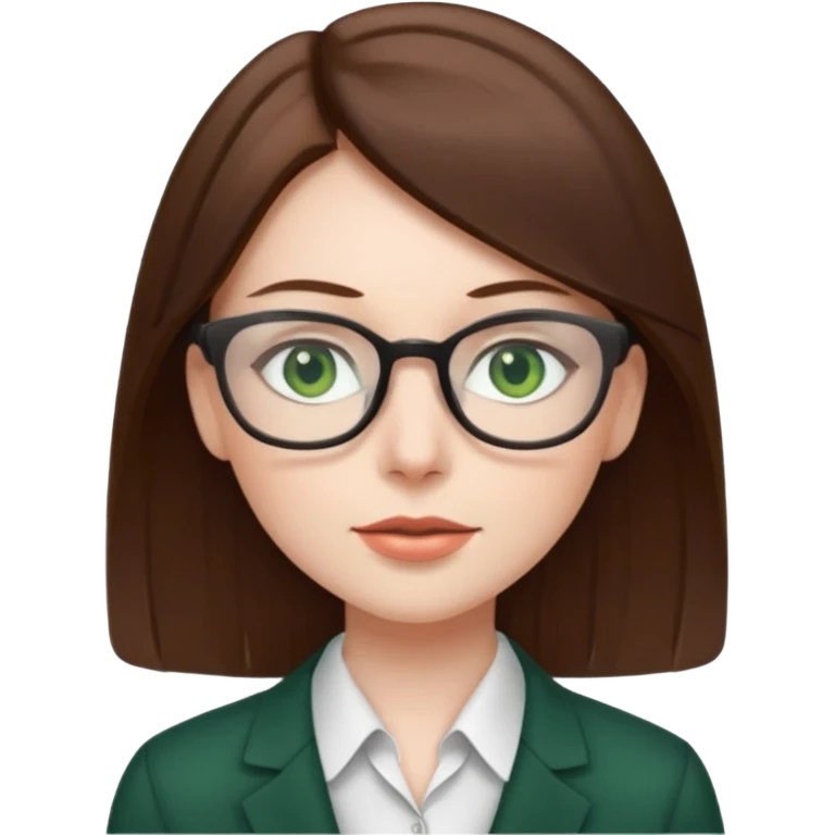 Green eyes office girl with straight hair  emoji