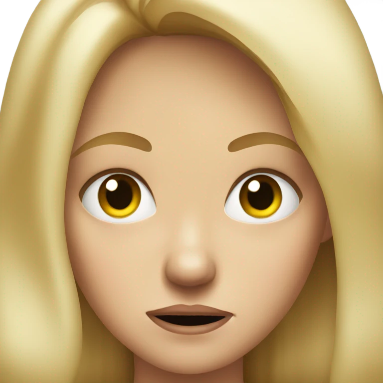 blonde girl with angry face emoji