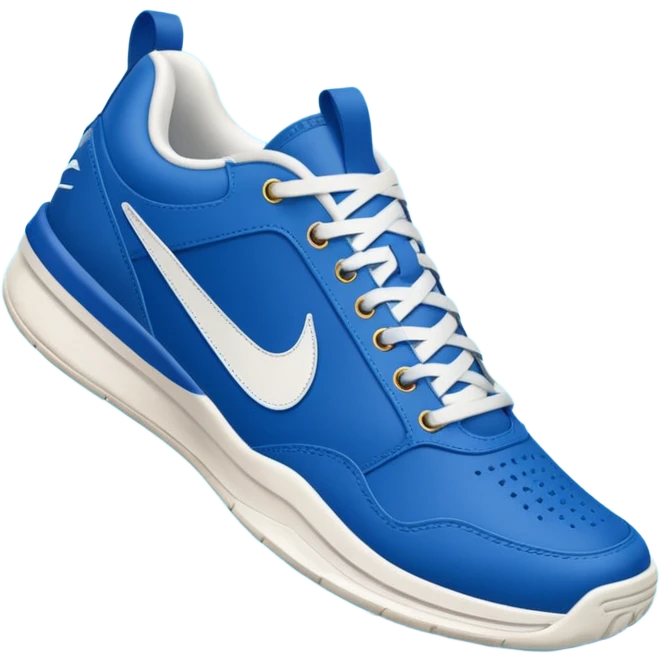 Tiburon usando 3 tenis tipo nike azules emoji