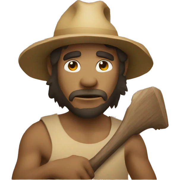 primitive man holding a hatchet emoji