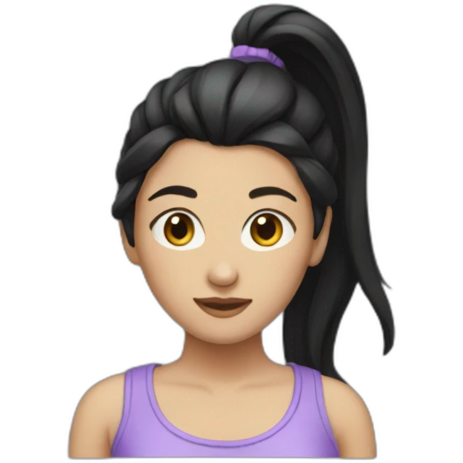 girl with black hair in a ponytail emoji
