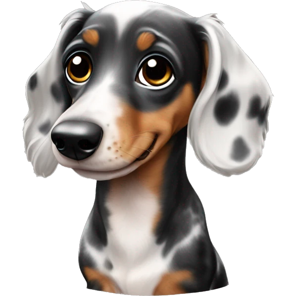 Black Merle mini dachshund  emoji