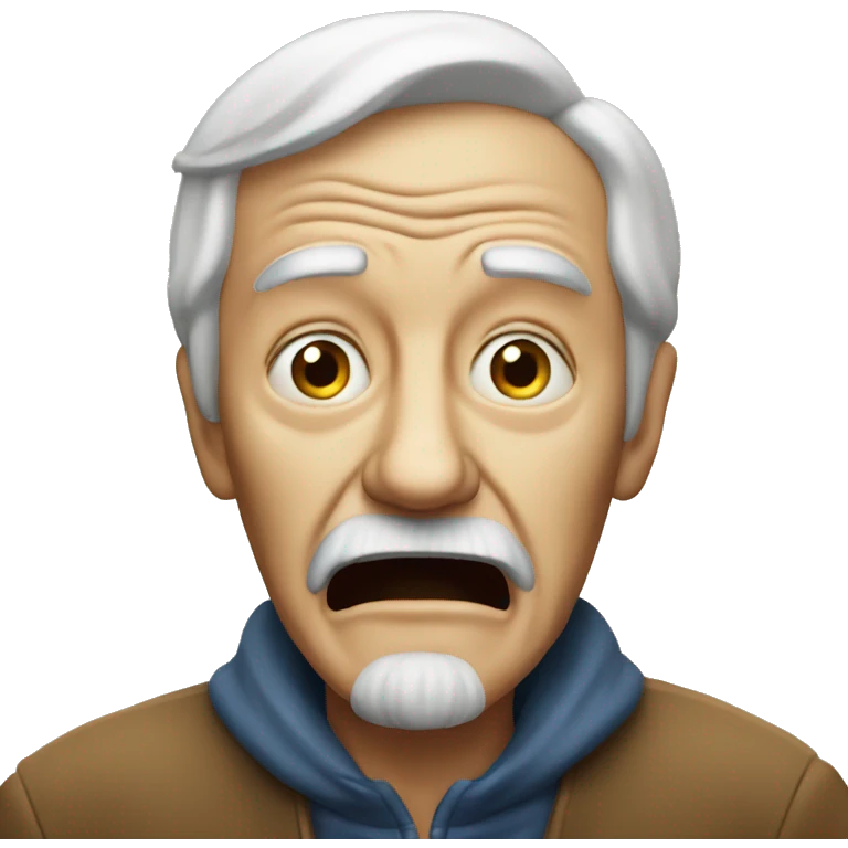 Old man yells at earth emoji