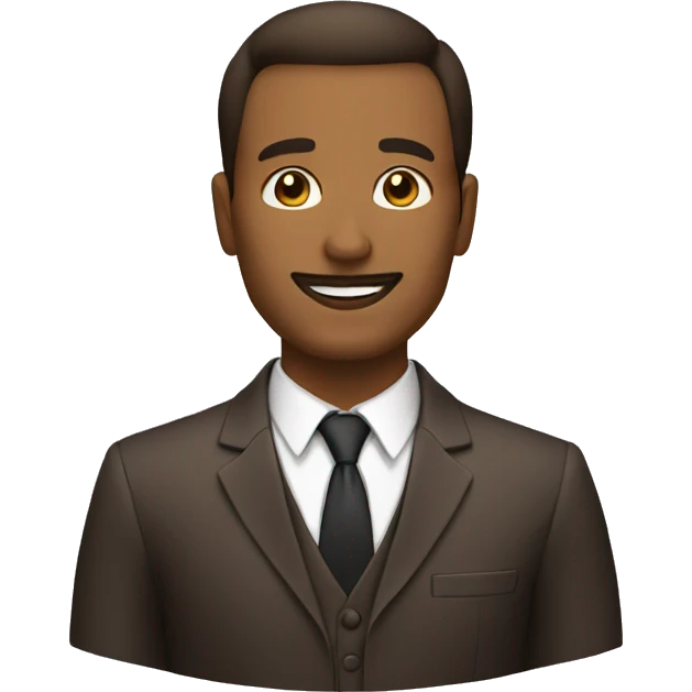 Man in suit brown no facial hair  emoji