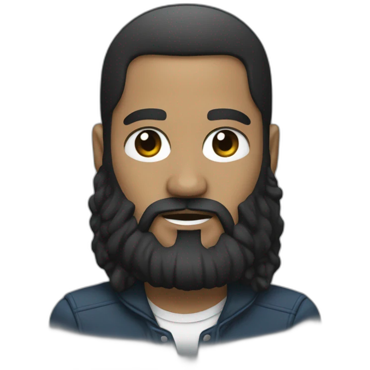 a dj, whithout hair and black beard emoji