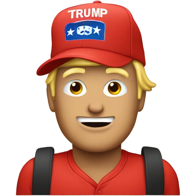 Trump wearing a MAGA baseball hat emoji