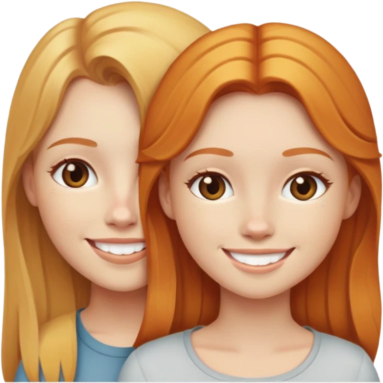 Best friends blonde girl and ginger girl emoji