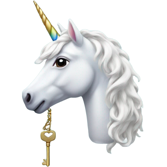 Unicorn with key emoji