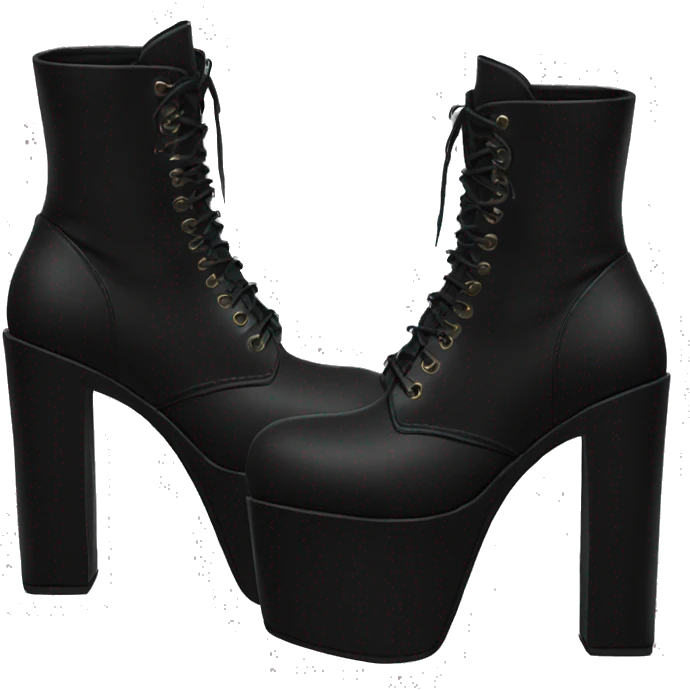 black goth boots spikes platforms emoji