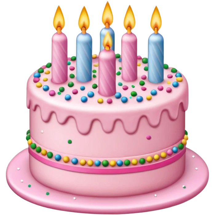 Pink birthday cake emoji