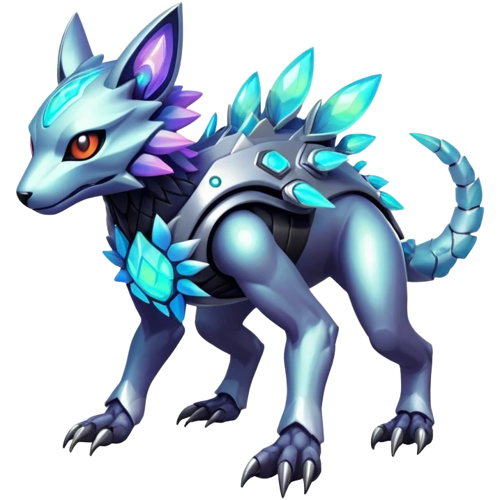  exotic tropical iridescent cyber-Protogen-Fakémon-Pokémon-Vernid-creature emoji