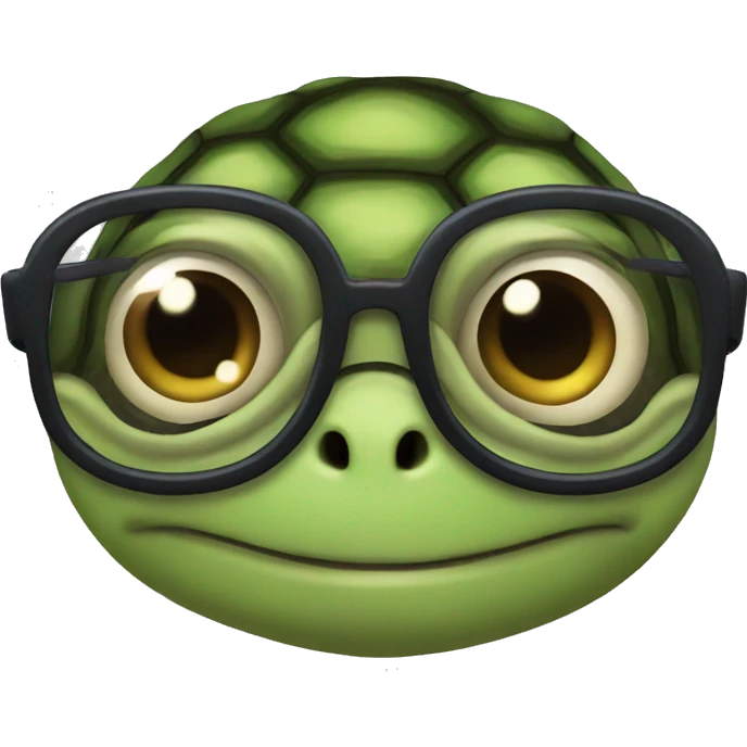 a turtle using glasses emoji