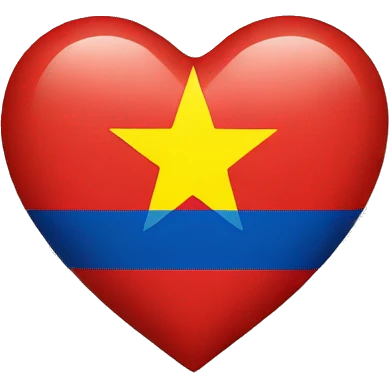 A heart with a Vietnamese flag on it emoji