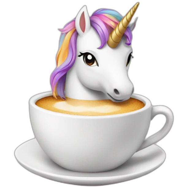 unicornio tomado café emoji