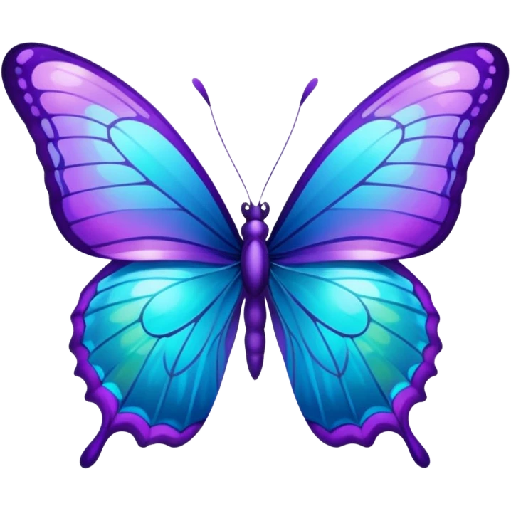 glitter purple and cian buttlerfly emoji