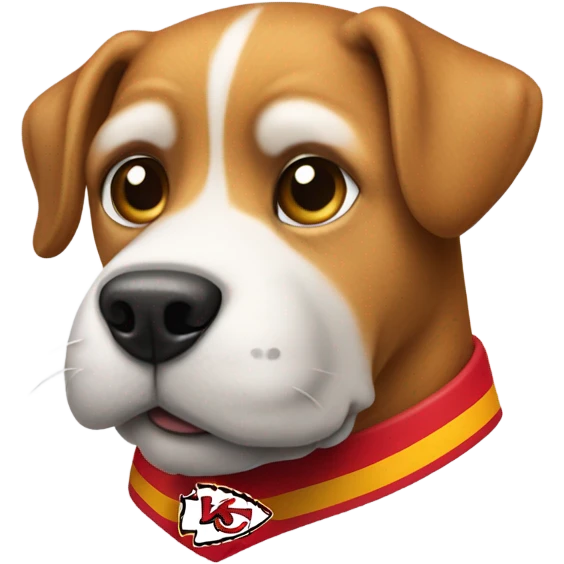 Dog wearing Kansas City chiefs shirt emoji