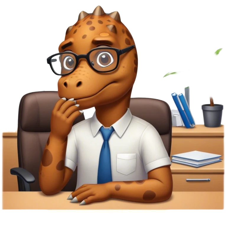 sad office dinosaur emoji