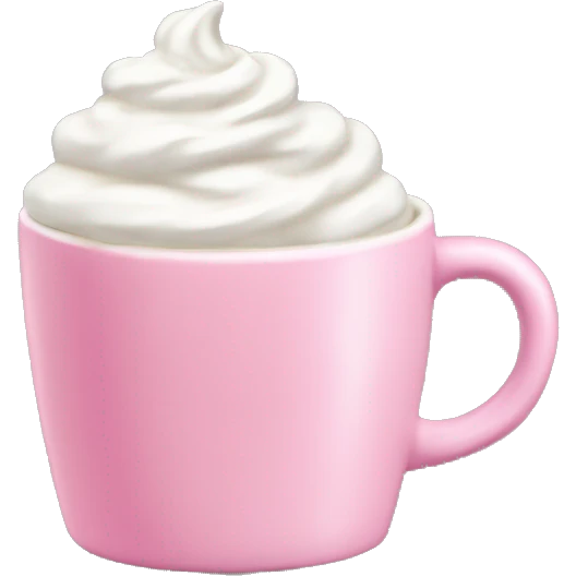 Coffee with whipped cream pink mug emoji