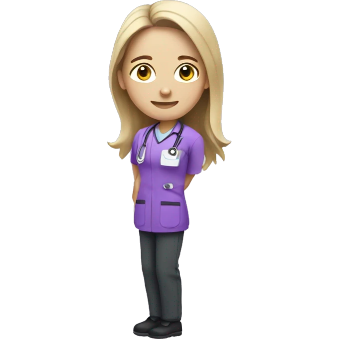 Physiotherapist in purple uniform emoji