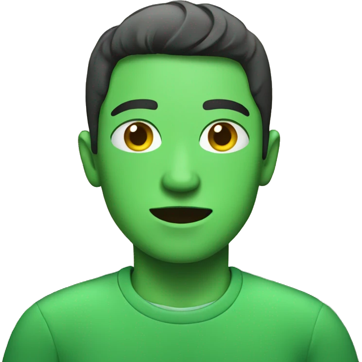 green shirt indoors alone emoji