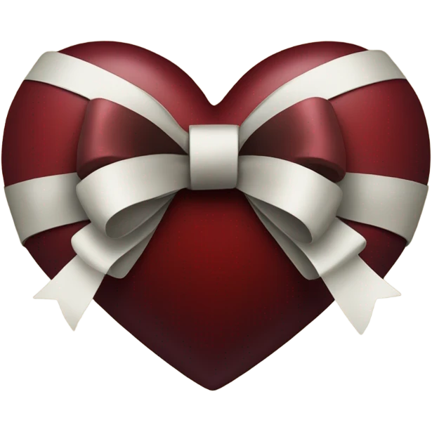 Dark red heart with a bow  emoji