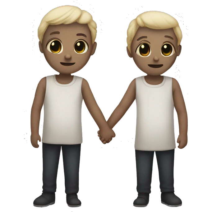 two creepy twins holding hands emoji