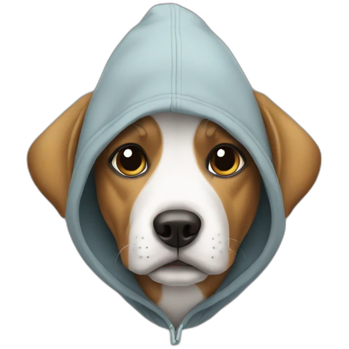 Dog wearing a hoodie emoji