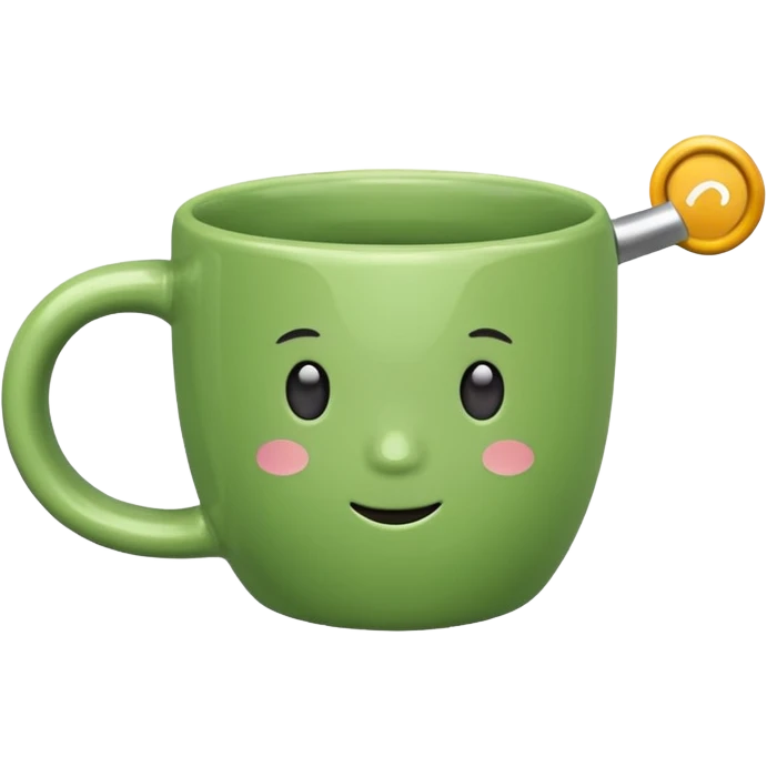 green mug with no face emoji
