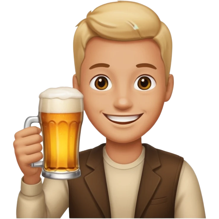 Emoji con cerveza en la mano emoji