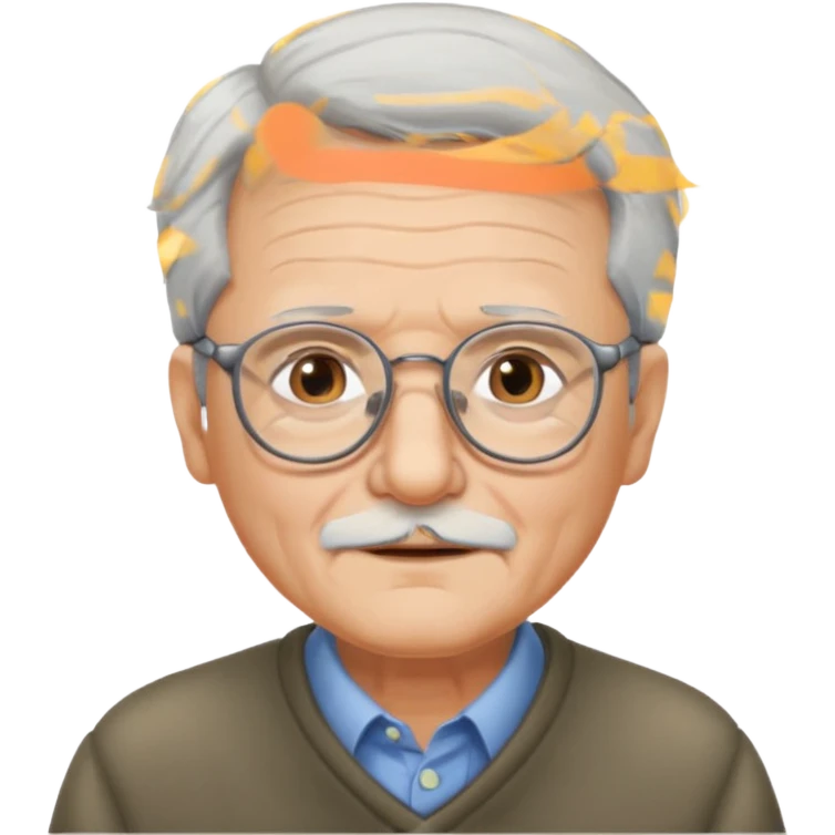 una imagen de un abuelo de 63 años con gafas emoji