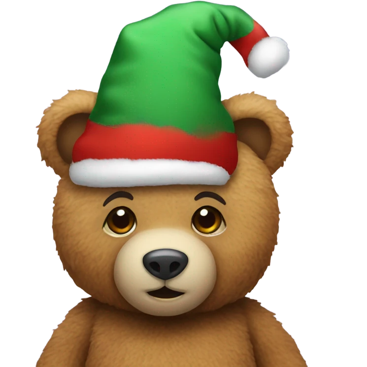 teddy bear wearing christmas hat  emoji