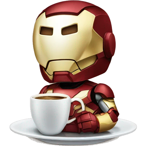 Iron man qui boit le café  emoji