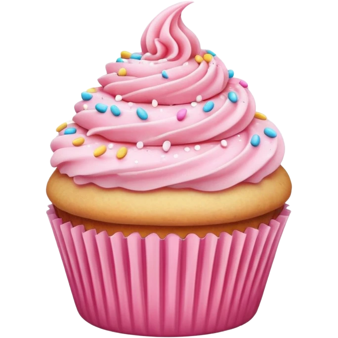 Cupcake with pink icing emoji