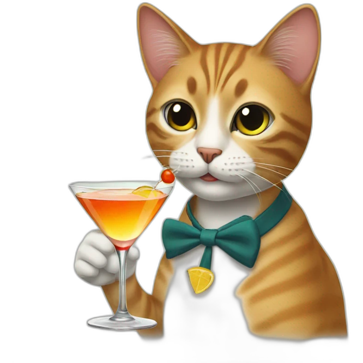 cat drinking a martini emoji