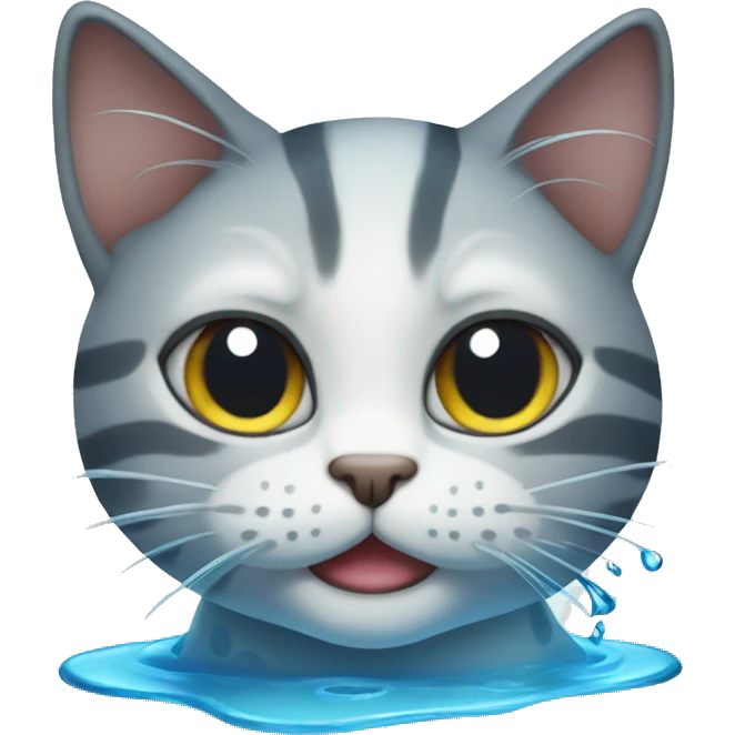 smirking cat with water emoji