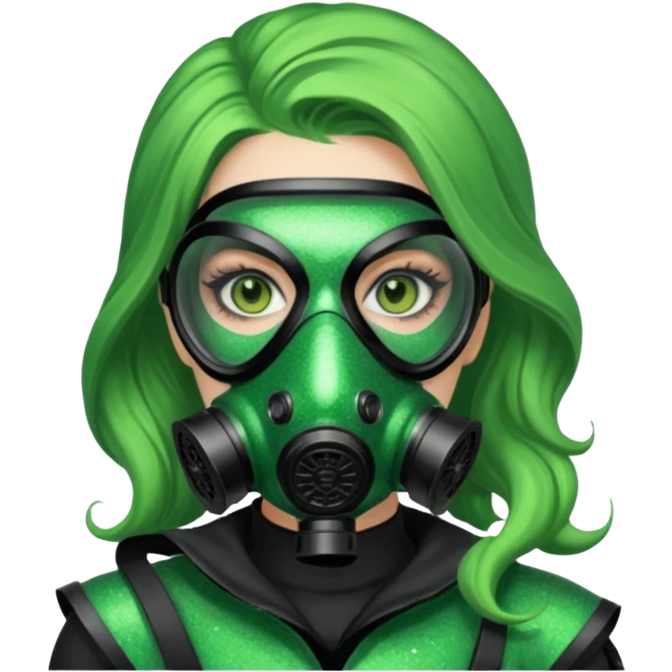 glitter green viper valorant female gas mask emoji
