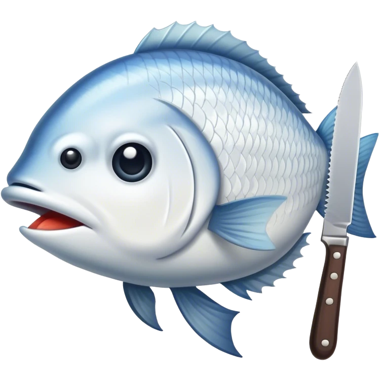White fish with knife emoji