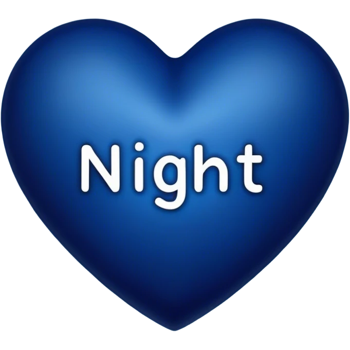 Dark blue heart with Night in the middle  emoji
