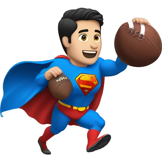 Superman playing football emoji