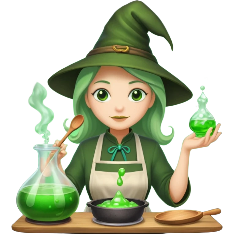 green witch cooking potion emoji