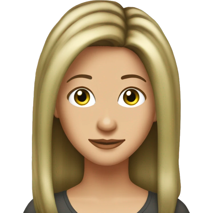 Rachel Green friends with hair highlights and light green eyes emoji