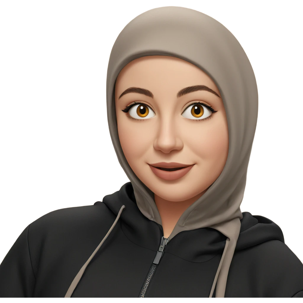 smiling girl with hooded bird emoji