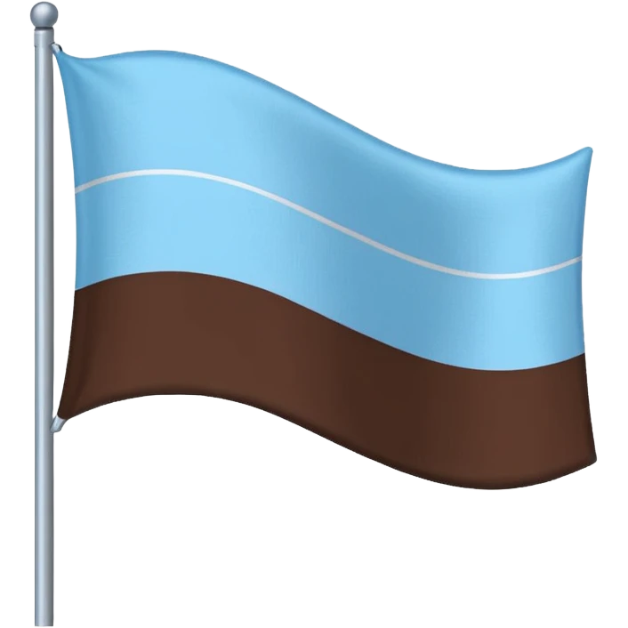 A flag with light blue and chocolate colour emoji