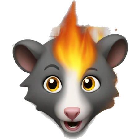 Possum dumpster fire emoji