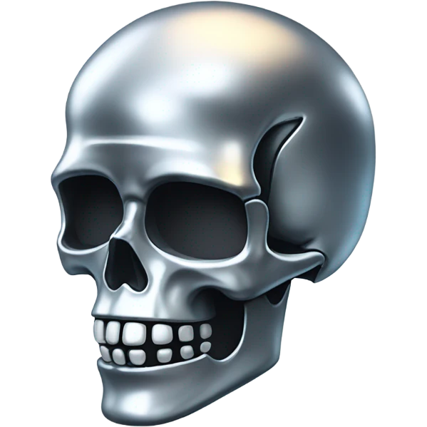skeleton made out of chrome emoji