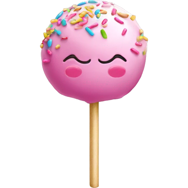 Pink cake pop with sprinkles plain emoji