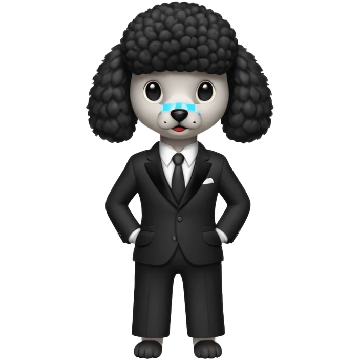 Poodle Dog wearing suit emoji