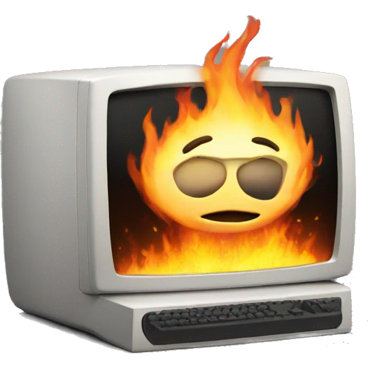 computer on fire emoji
