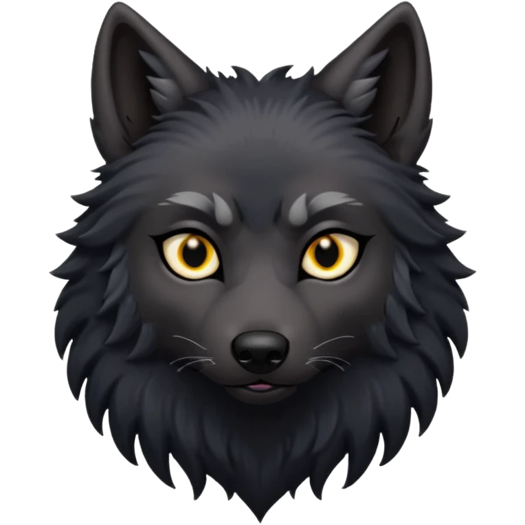goth black wolf emoji