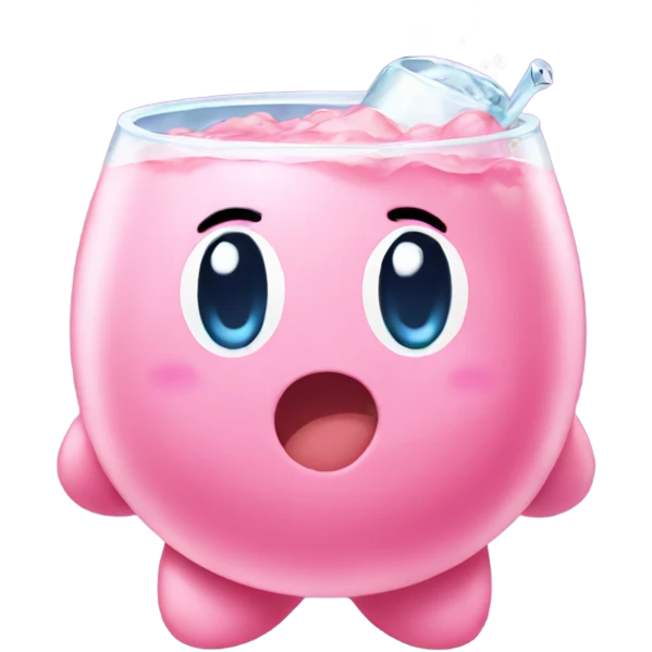 Cute Kirby soda emoji